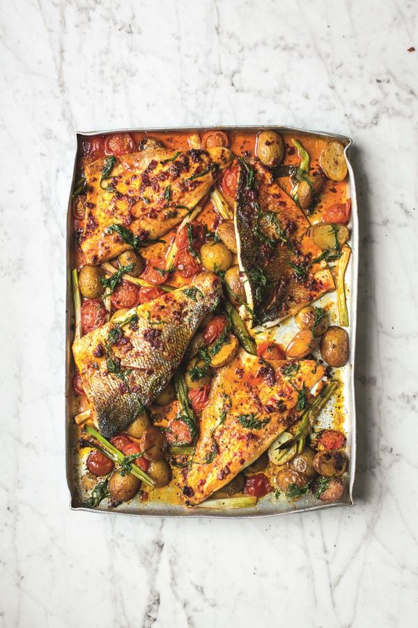 Harissa fish from the oven Donal Skehan