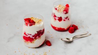 Cranacha makkelijk toetje met frambozen