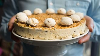 nougatine ijstaart als voorbeeld van desserts om vooraf te maken