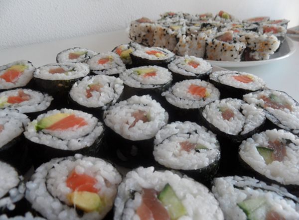 zelfgemaakte sushi