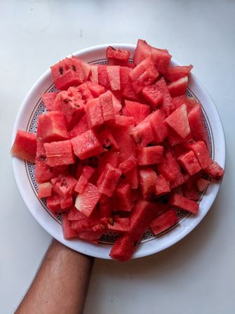Watermeloen blokjes