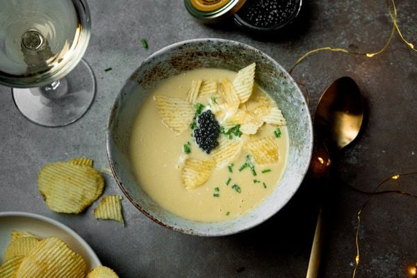 Aardappelpreisoep / vichyssoise voor kerst