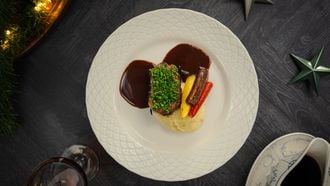 Kalfswang met aardpeerpuree