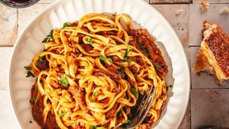Pasta bolognese wijn