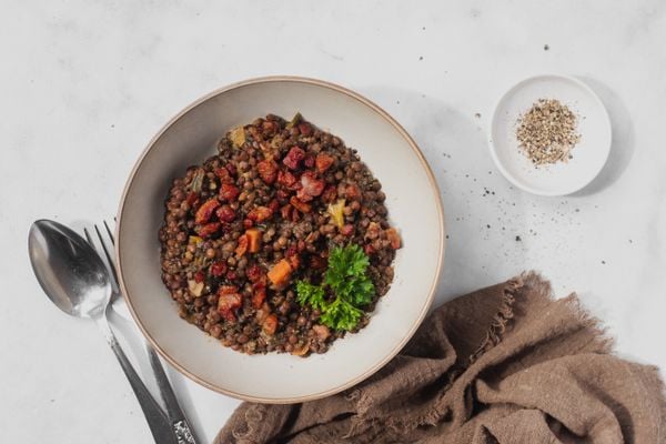 Linzen met pancetta
