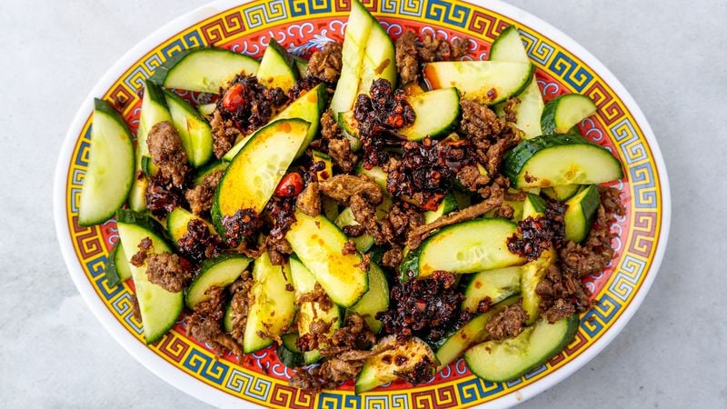 komkommersalade met pulled oats