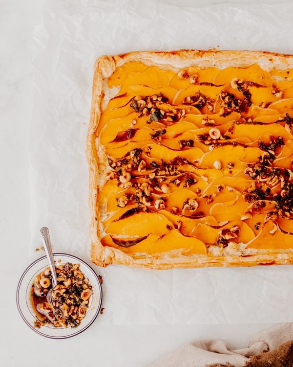 Plaattaart met pompoen