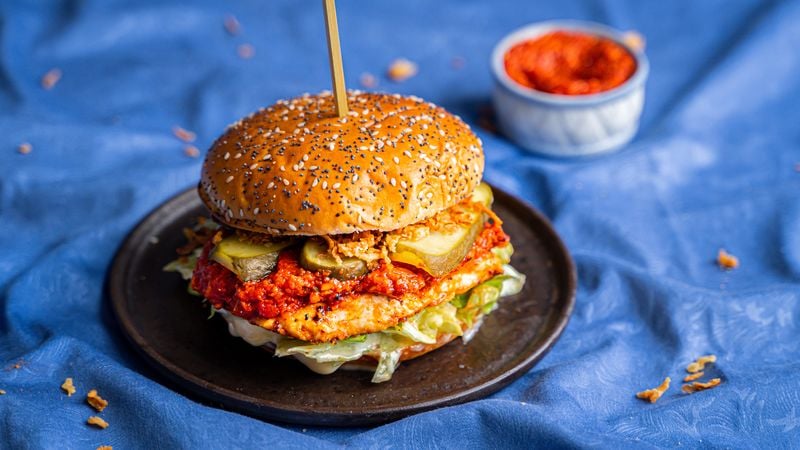 kipburger met wodkasaus