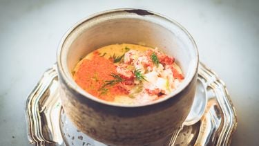 Luxe Chinees gestoomd ei met rivierkreet en zalmeitjes | koolhydraatarm voorgerecht met rivierkreeft