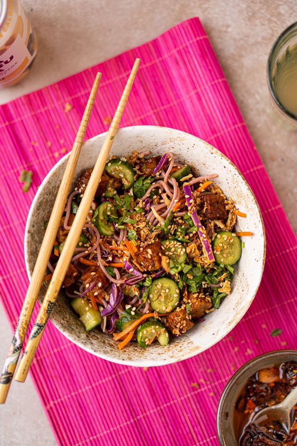 Snelle noedelsalade: lunchrecept