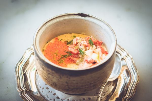 Luxe Chinees gestoomd ei met rivierkreet en zalmeitjes | koolhydraatarm voorgerecht met rivierkreeft