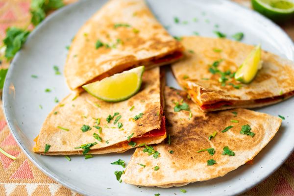 Quesadillas met zoete aardappel