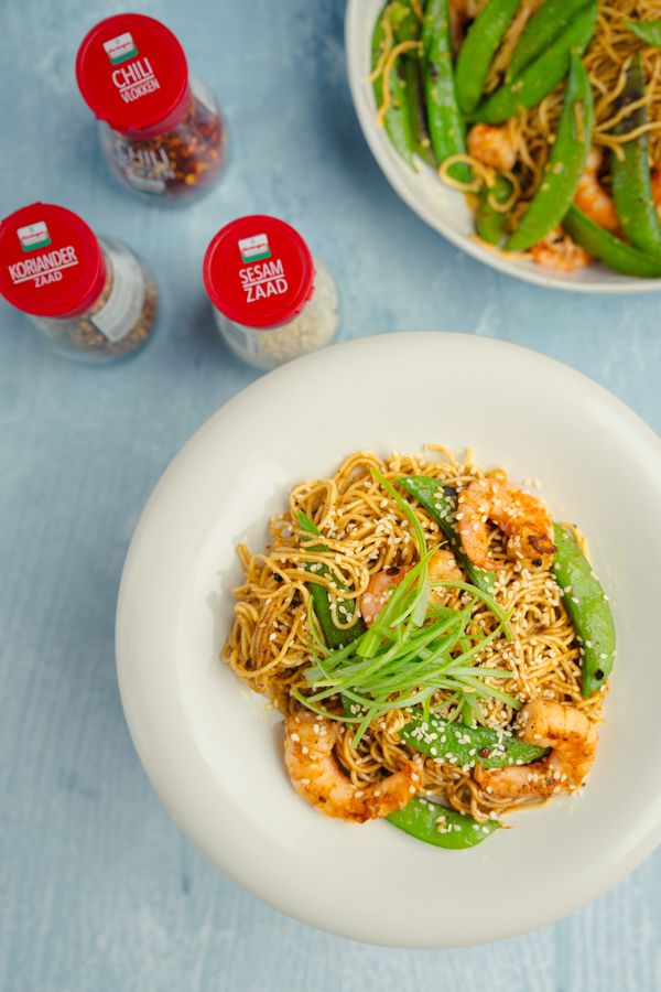 Noodles met garnalen / noedels met garnalen