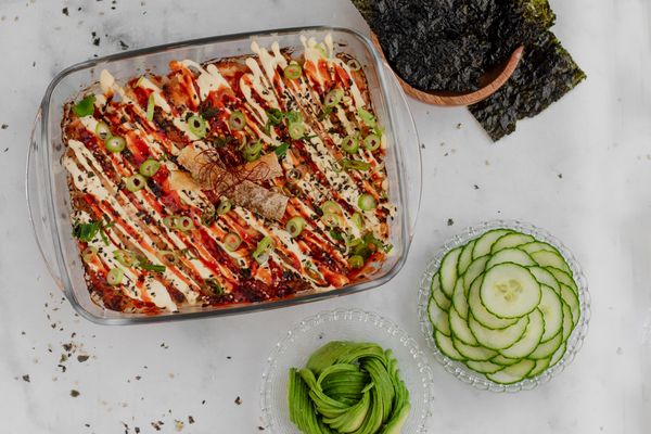 Sushi bake met zalm