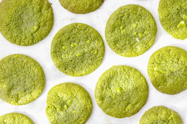 Matcha koekjes met witte chocolade