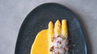 Witte asperges recepten / asperge carbonara
