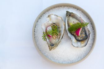 oesters met radijs duizendblad