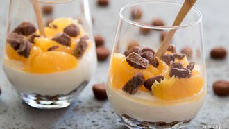 Afbeelding van sinaasappelcheesecake met kruidnoten recept