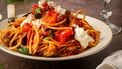 snelle pasta pomodoro met aubergine en ricotta