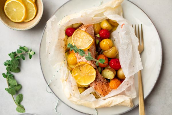 Zalmpakketjes en papillote