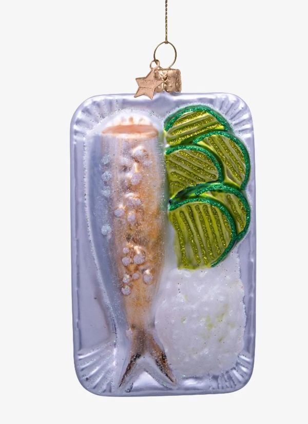 haringornament als illustratie van kerstcadeaus voor foodies
