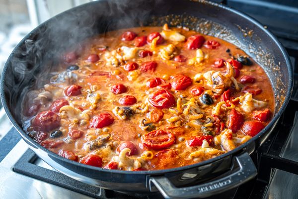 Pastasaus in de Combekk pan