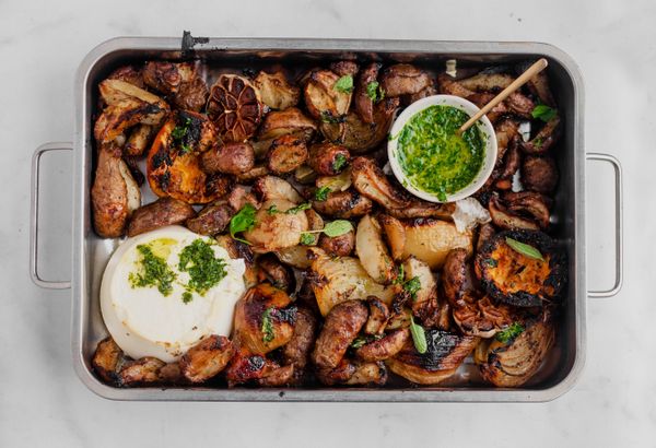 vega traybake recept met aardpeer en ricotta