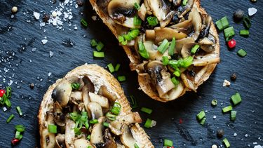 gerechten met paddenstoelen toast