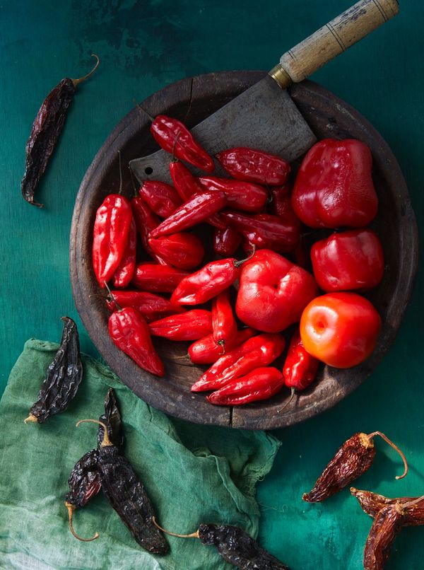 pepers paprika's en tomaten