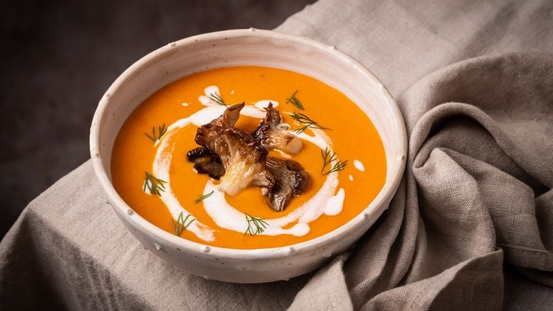 zoete aardappelsoep met gochujang