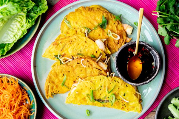 Vietnamese pannenkoek recept: Banh Xeo weekmenu