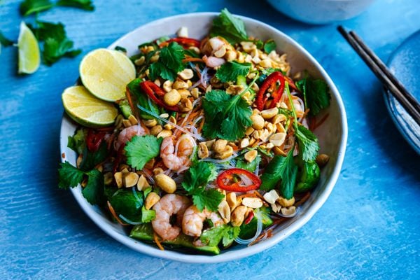 Vietnamese salade met garnalen