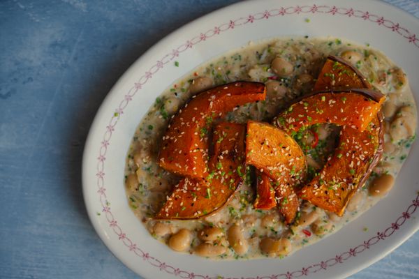 bonenstoof met muskaatpompoen