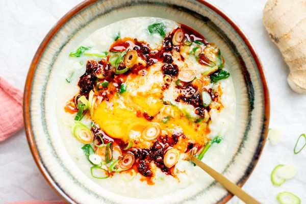 Congee with egg yolk / recipes with egg yolks