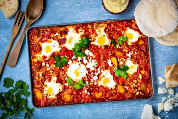 shakshuka van de bakplaat