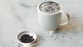 Zwarte sesam latte | black sesame latte | zwarte tahin latte | latte met zwarte tahin