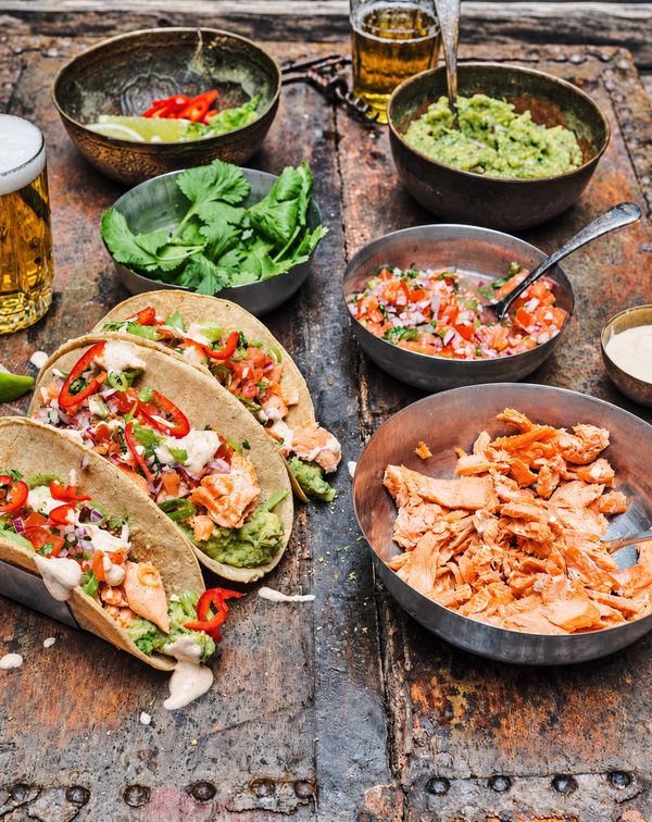 Taco's met pulled zalm