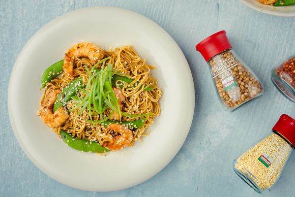 Noodles met garnalen / noedels met garnalen