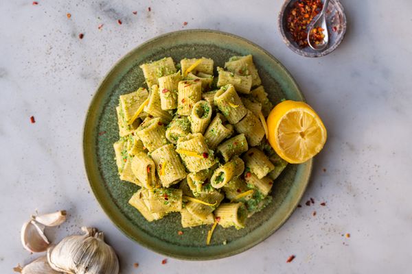 pasta with broccoli, lemon and chili