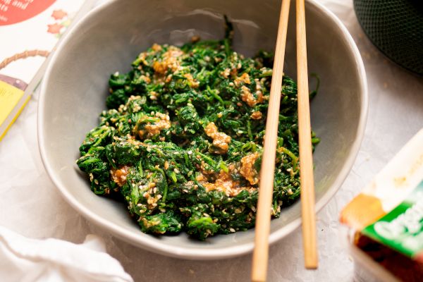 Japanese spinach with miso and sesame