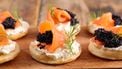 recept met blini van aardappel, zalm en kaviaar