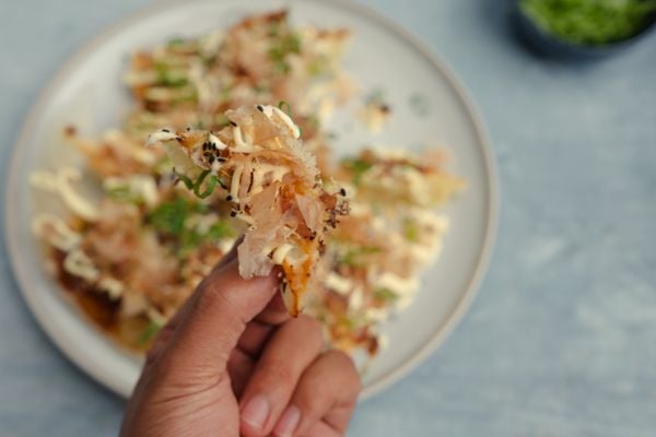 Dumpling recept / pot sticker dumplings okonomiyaki style