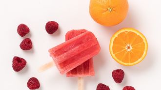 Sinaasappel ijsjes met framboos