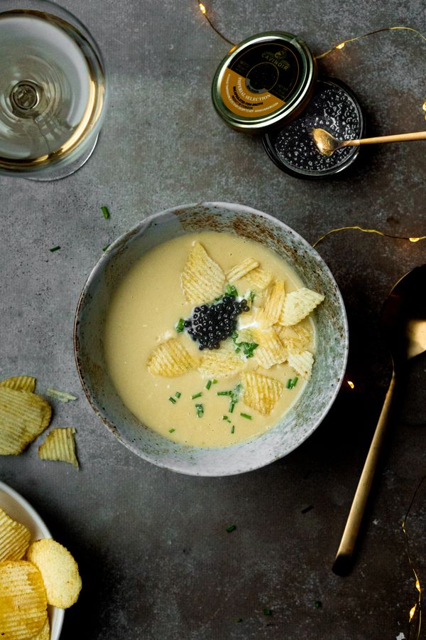 Vichyssoise / aardappel prei soep kerst