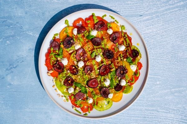 Tomatencarpaccio met amandel