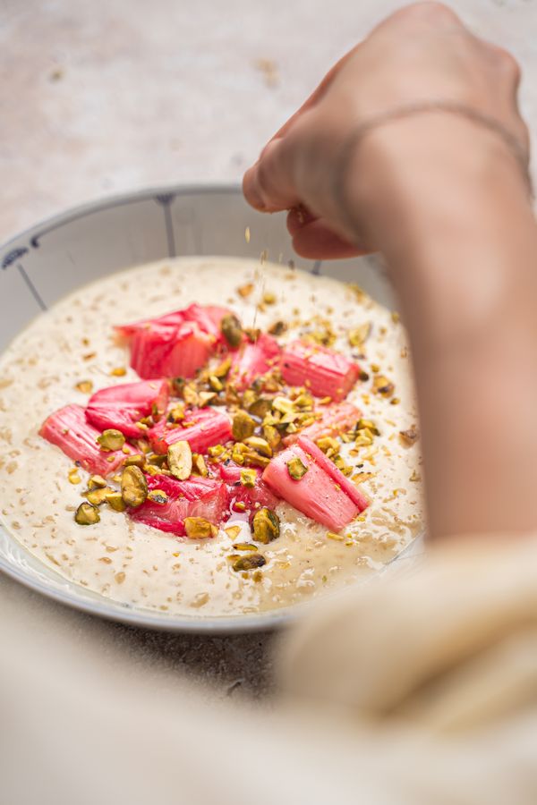 Rijstepap met witte chocolade en miso