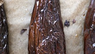 Gepofte aubergine hack