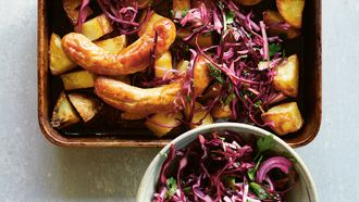 Traybake met geroosterde aardappels