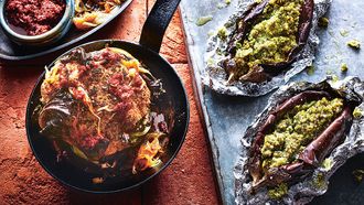 Gevulde aubergines uit Moors