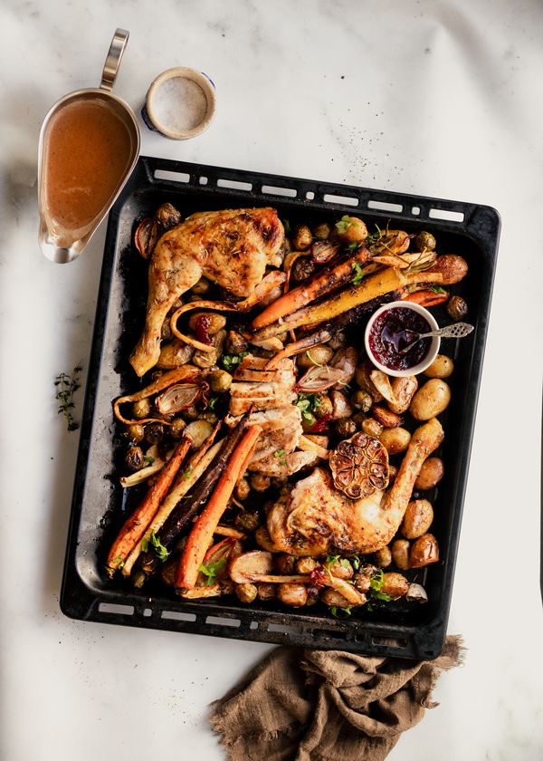 Kerstdiner van de bakplaat